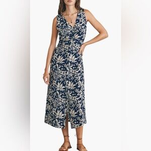 Faherty Siena Midi Dress Navy Canopy Floral NWT size Small